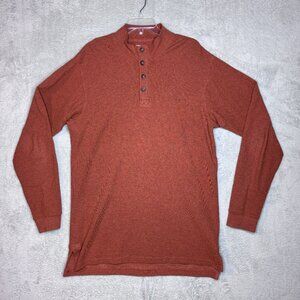 Duluth Trading Company Henley Shirt Mens Sz L Burnt Orange Long Sleeve Pullover